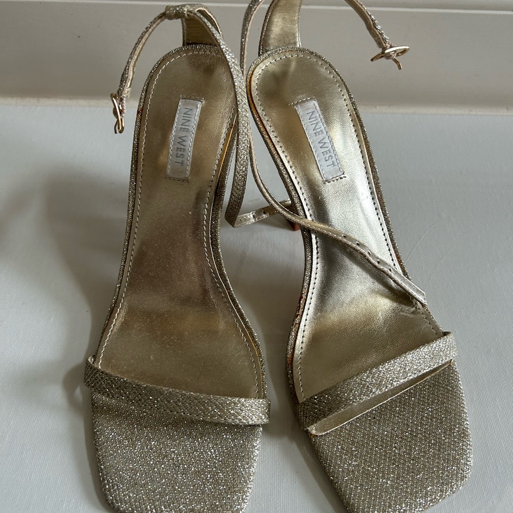 Nine West Glittering Gold Heels